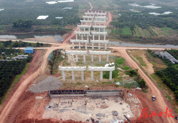  航拍南環線項目建設現場。