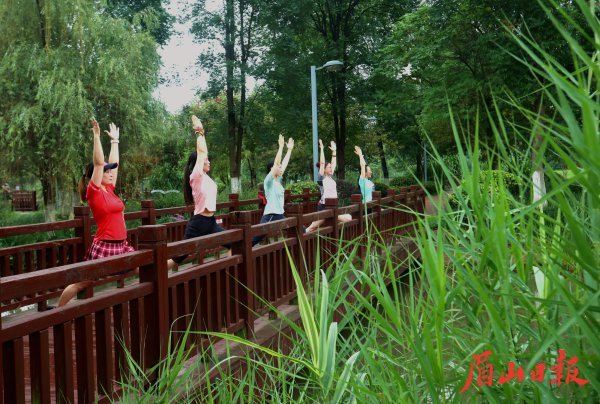  市民在公園鍛煉。