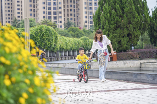 享受怡人環(huán)境。  本報(bào)記者 古良駒 攝