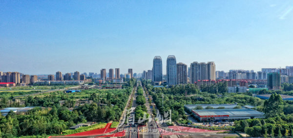 綠意蔥蘢的城市主干道。
