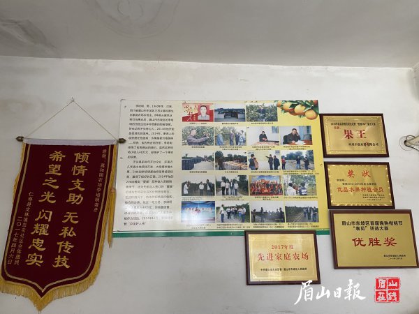 在李培明的辦公室里，榮譽(yù)獎(jiǎng)牌和錦旗掛滿了一面墻。